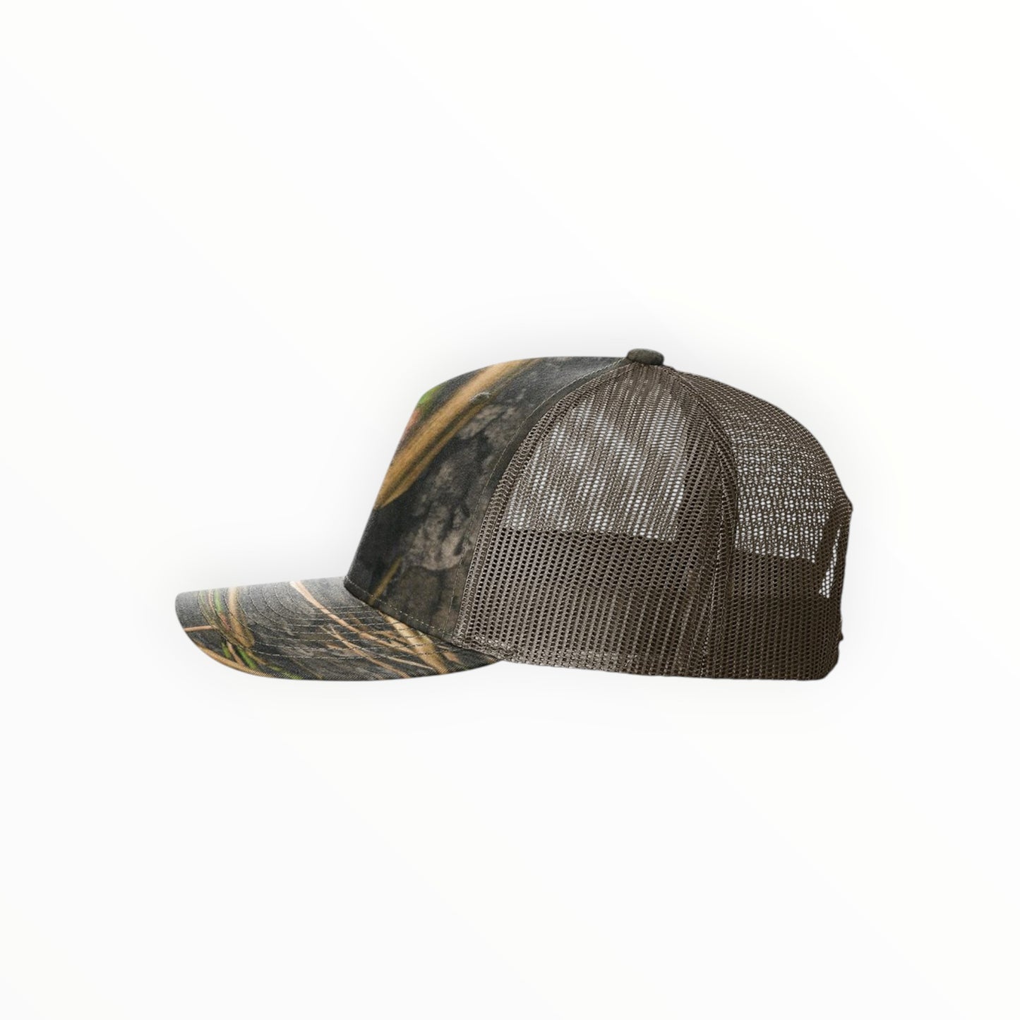 Your Logo on a Richardson 112 Printed Camo Five Panel Trucker Hat