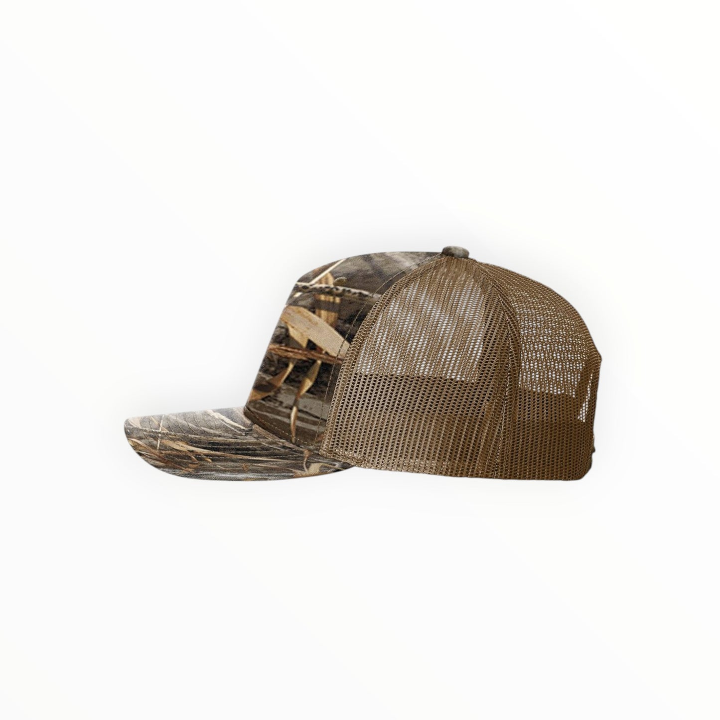 Your Logo on a Richardson 112 Printed Camo Five Panel Trucker Hat