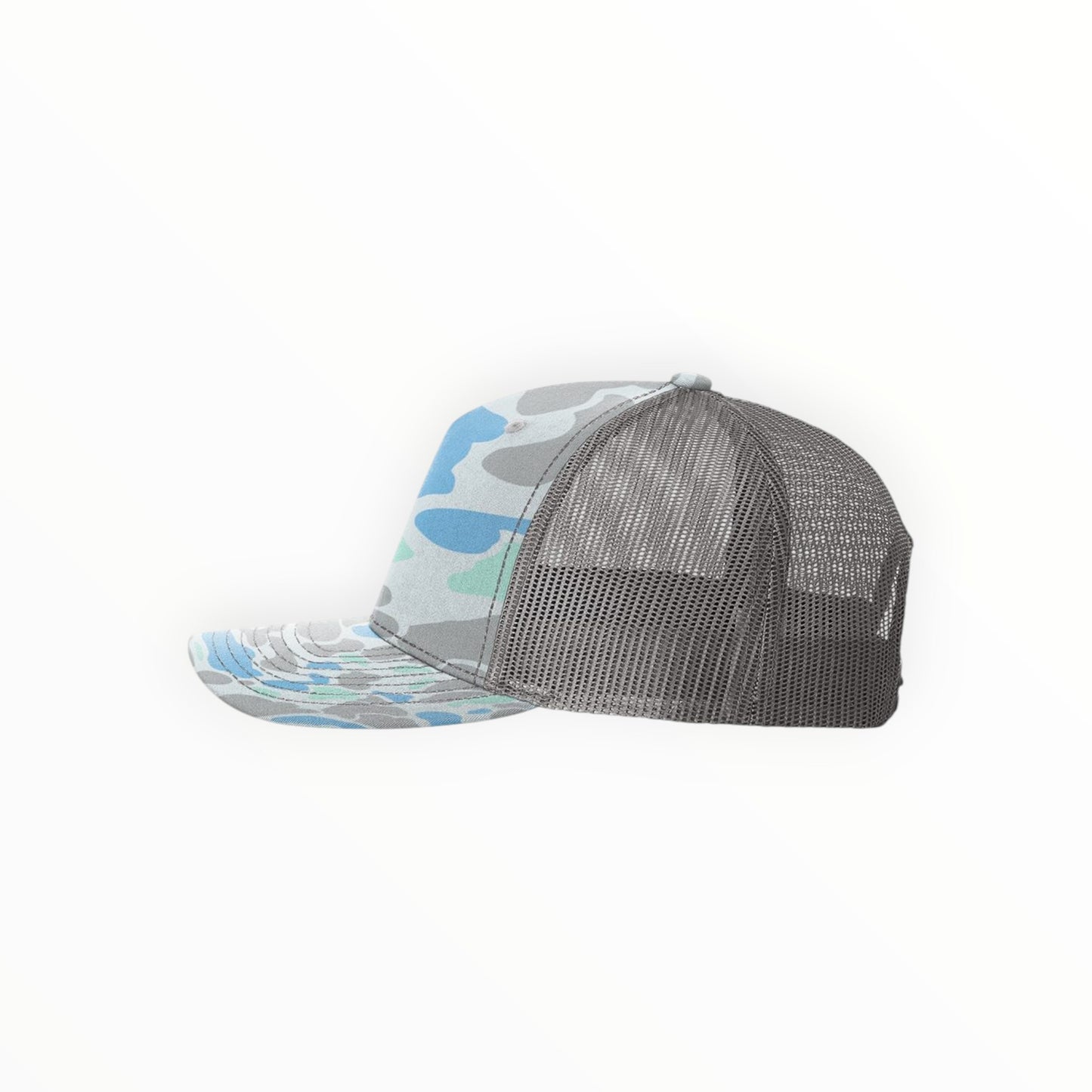 Your Logo on a Richardson 112 Printed Camo Five Panel Trucker Hat