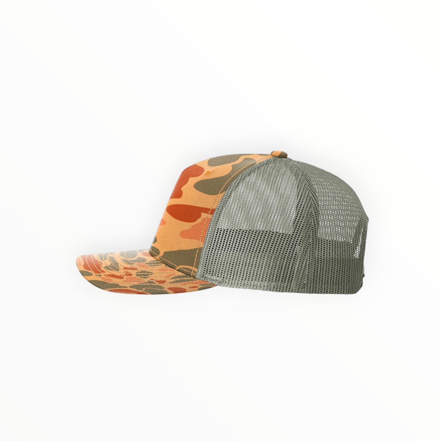 Your Logo on a Richardson 112 Printed Camo Five Panel Trucker Hat