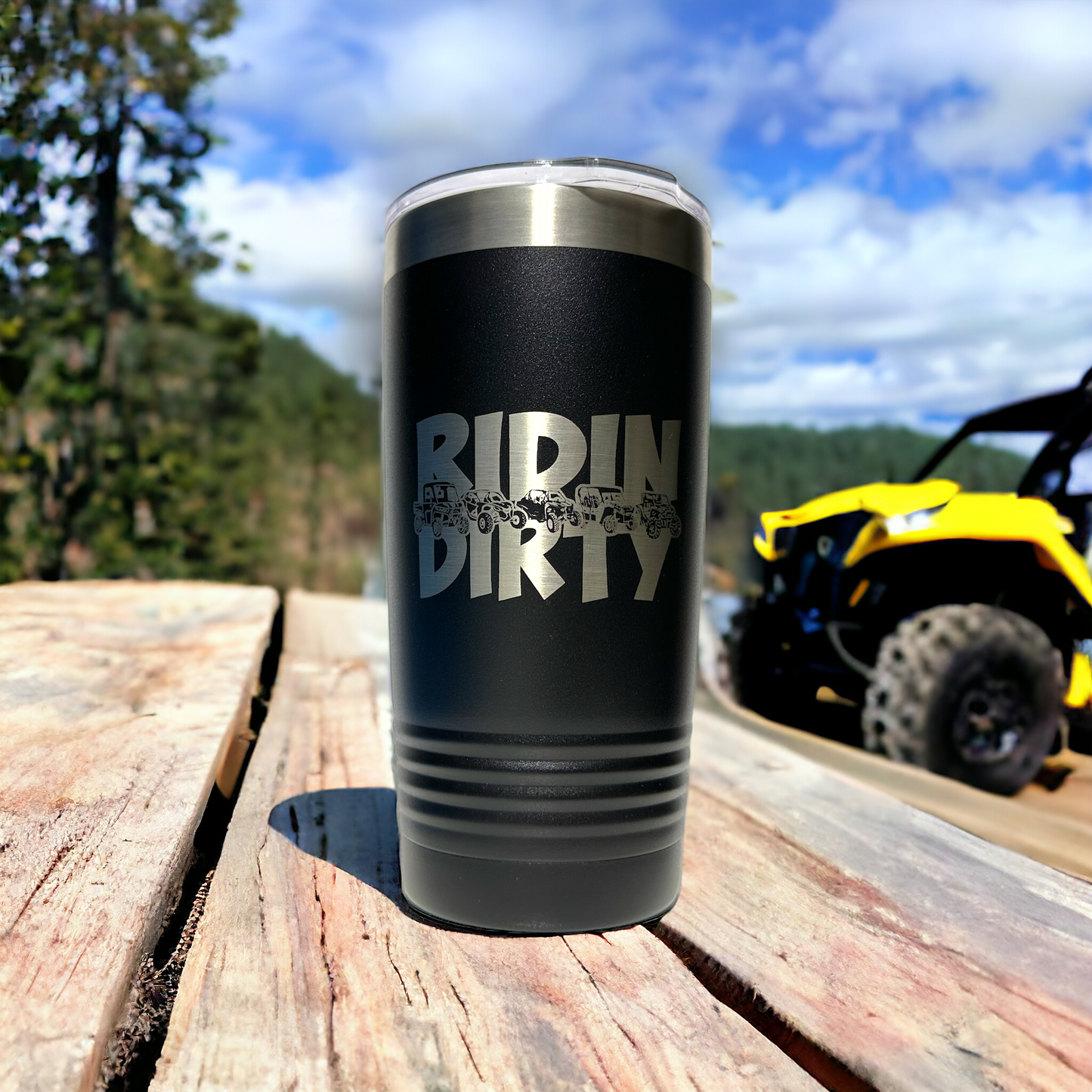 Ridin Dirty UTV SXS 20oz Tumbler with Clear Slider Lid