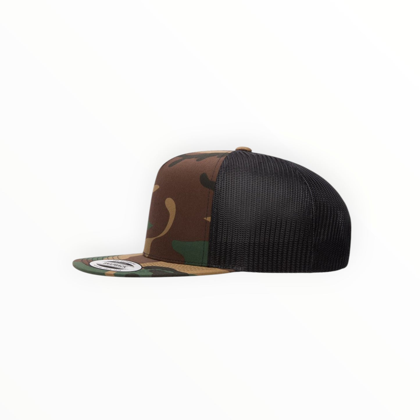 Your Logo on a Yupoong Classics 6006 Flat Bill Trucker Hat